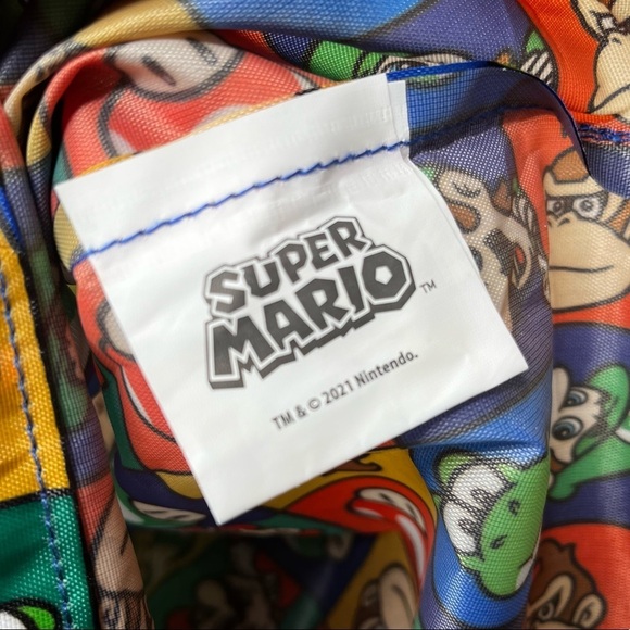 Super Mario‎ Drawstring Cinch Backpack Pencil Zip Pouch Gym Book Bag Nintendo - Picture 9 of 9